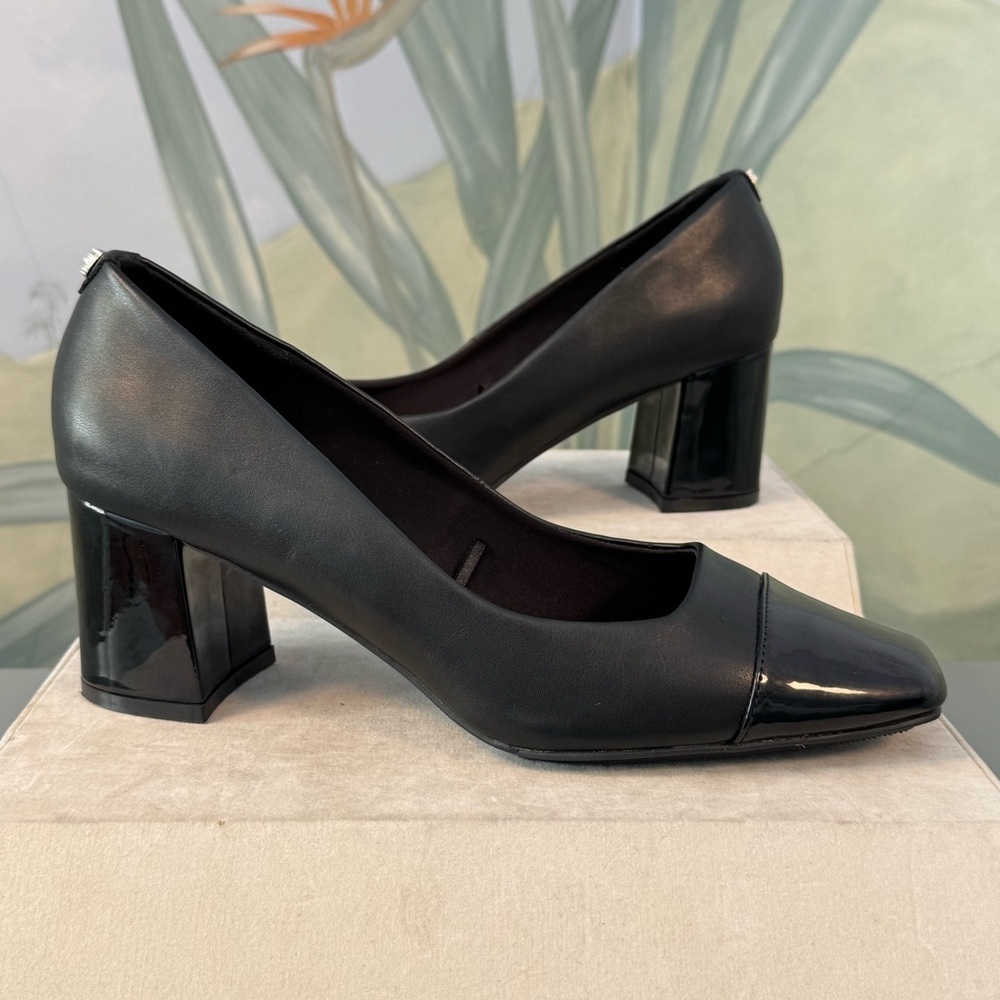 Anne Klein Black Mid Heel Cap-Toe Pumps - Women's Court Shoes, size 10, NWOT